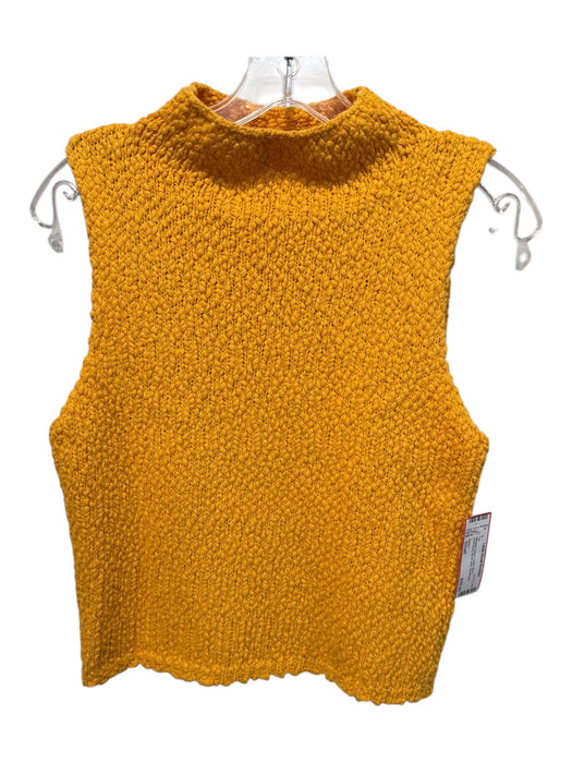 Sablyn Size Small Marigold Yellow Cotton Blend Sleeveless Mock Neck Top Marigold Yellow / Small