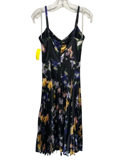ML Monique Lhuillier Size 4 Black & Multi Polyester Abstract Floral Dress Black & Multi / 4