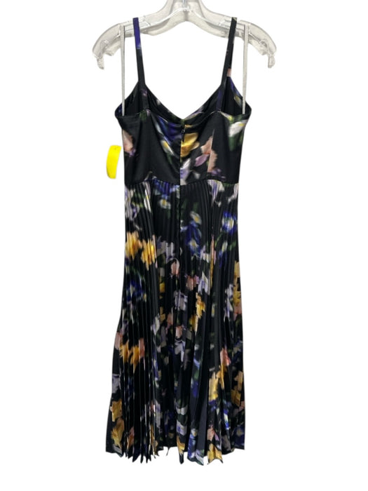 ML Monique Lhuillier Size 4 Black & Multi Polyester Abstract Floral Dress Black & Multi / 4