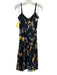 ML Monique Lhuillier Size 4 Black & Multi Polyester Abstract Floral Dress Black & Multi / 4
