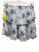 Loveshackfancy Size XS White & Blue Cotton Elastic Waistband Floral Tiered Skirt White & Blue / XS