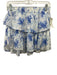 Loveshackfancy Size XS White & Blue Cotton Elastic Waistband Floral Tiered Skirt White & Blue / XS
