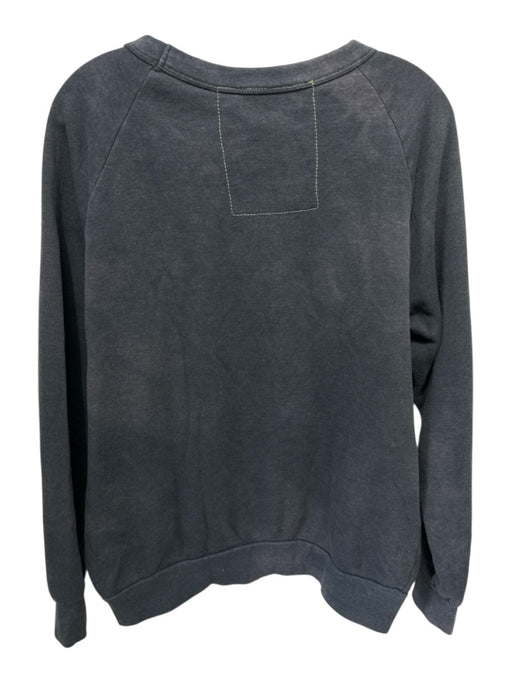 Aviator Nation Size M Dark Gray Cotton Blend Graphic Logo Pullover Sweater Dark Gray / M