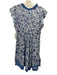 Poupette St. Barth Size XS Blue, Purple, White Viscose Ruffle Cap Sleeve Dress Blue, Purple, White / XS