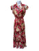 Zimmermann Size 0 Pink, Green, Cream Silk Long Sheer Sleeves Floral Dress Pink, Green, Cream / 0