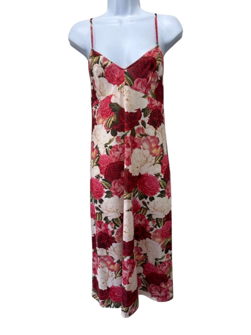 Zimmermann Size 0 Pink, Green, Cream Silk Long Sheer Sleeves Floral Dress Pink, Green, Cream / 0