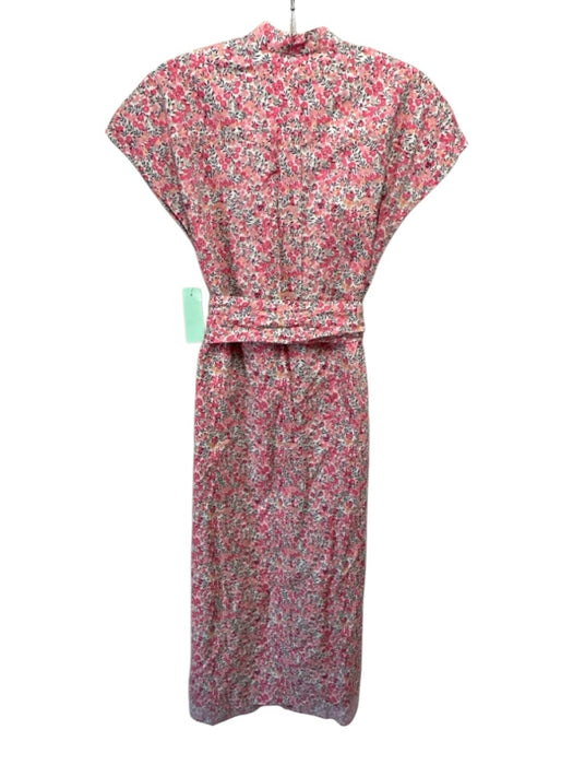 Ann Mashburn Size Medium Pink, Orange, Purple Linen & Cotton Cap Sleeve Dress Pink, Orange, Purple / Medium