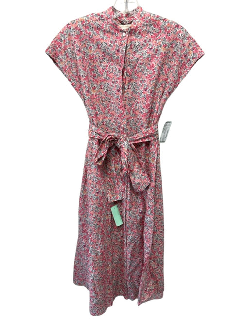 Ann Mashburn Size Medium Pink, Orange, Purple Linen & Cotton Cap Sleeve Dress Pink, Orange, Purple / Medium