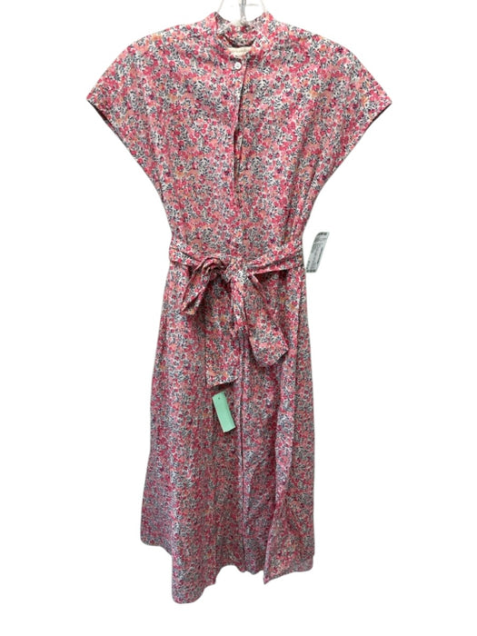 Ann Mashburn Size Medium Pink, Orange, Purple Linen & Cotton Cap Sleeve Dress Pink, Orange, Purple / Medium
