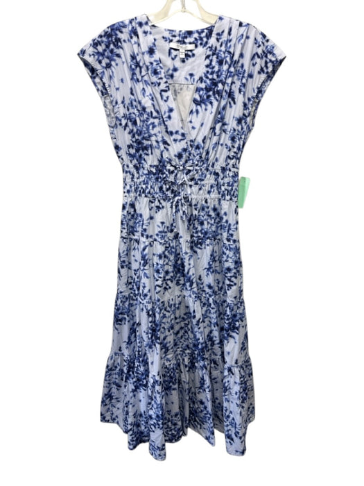 Derek Lam 10 Crosby Size 4 Blue & Navy Cotton Sleeveless Abstract Print Dress Blue & Navy / 4