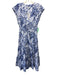 Derek Lam 10 Crosby Size 4 Blue & Navy Cotton Sleeveless Abstract Print Dress Blue & Navy / 4