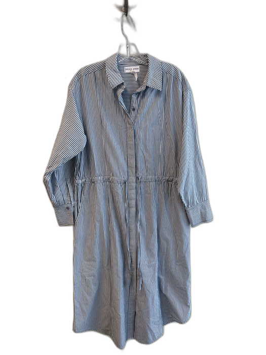 A Piece Apart Size XS/S Blue & White Cotton Stripped Detail Long Sleeve Dress Blue & White / XS/S