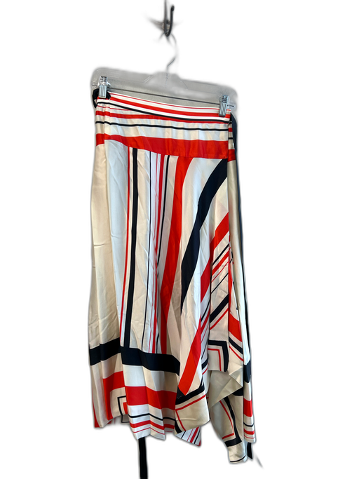 Zara Size XS White, Red & Blue Viscose Wrap Striped Belt loops Maxi Skirt White, Red & Blue / XS