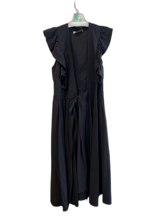 Vanessa Bruno Size 38 Black Lyocell & Cotton Deep V Neck Sleeveless Maxi Dress Black / 38
