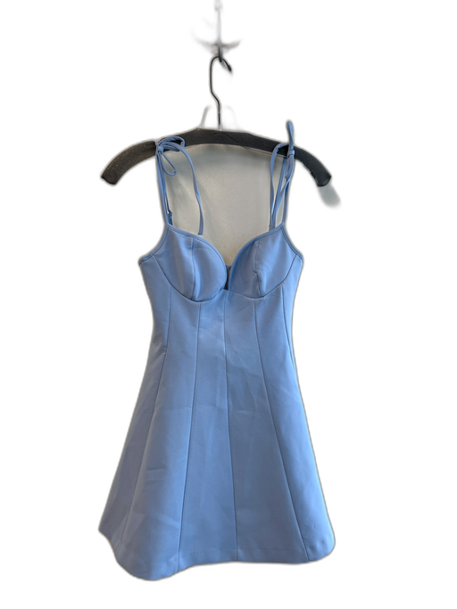Zara Size XS Pale Blue Polyester Spaghetti Strap Sweetheart Neckline Mini Dress Pale Blue / XS