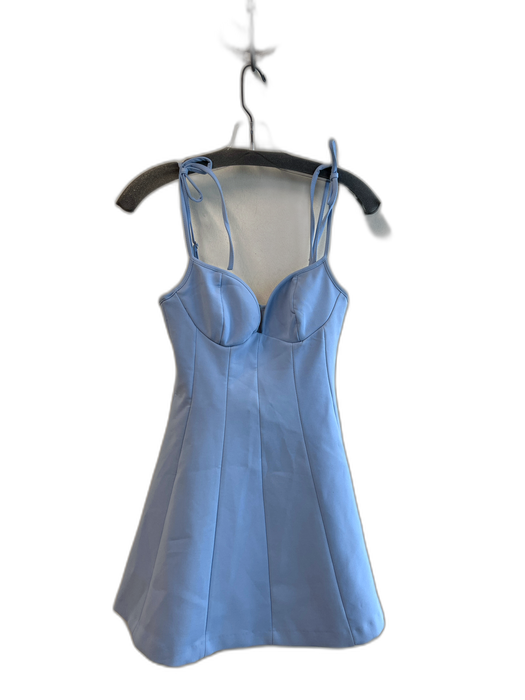 Zara Size XS Pale Blue Polyester Spaghetti Strap Sweetheart Neckline Mini Dress Pale Blue / XS