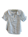 Pilcro Size XS White Cotton Short Puff Sleeve Collared Button Down Top White / XS