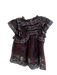 Sea New York Size S Brown, Blue, & Red Cotton Ruffle High Neck Embroidered Top Brown, Blue, & Red / S