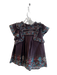 Sea New York Size S Brown, Blue, & Red Cotton Ruffle High Neck Embroidered Top Brown, Blue, & Red / S