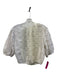 Merlette Size Small White Cotton Blend Short Puff Sleeve Scalloped Cropped Top White / Small
