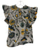 Ulla Johnson Size 4 Yellow, Teal, Black Cotton Ruffle Cap Sleeve Floral Top Yellow, Teal, Black / 4