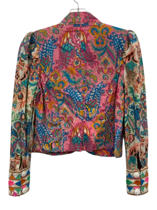 Love The Label Size Small Pink, Green, Yellow Cotton Long puff sleeve Jacket Pink, Green, Yellow / Small