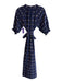 Julia Armory Size XS Blue & Orange Cotton Short Puff Sleeve V Neck Plaid Dress Blue & Orange / XS