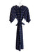 Julia Armory Size XS Blue & Orange Cotton Short Puff Sleeve V Neck Plaid Dress Blue & Orange / XS