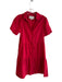 Brochu Walker Size XS Red Polyester & Cotton Short Puff Sleeve Button Down Dress Red / XS