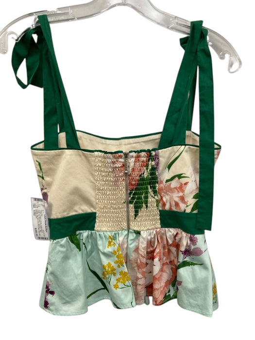 Christy Lynn Size S/XS Cream, Green & Multi Cotton Blend Floral Midi Skirt Set Cream, Green & Multi / S/XS