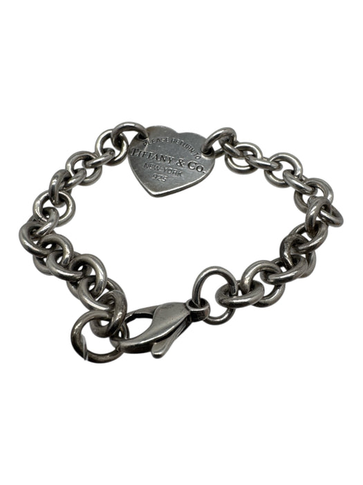 Tiffany & Co Silver 925 Round Links Heart Lobster Clasp Sash Inc Bracelet Silver