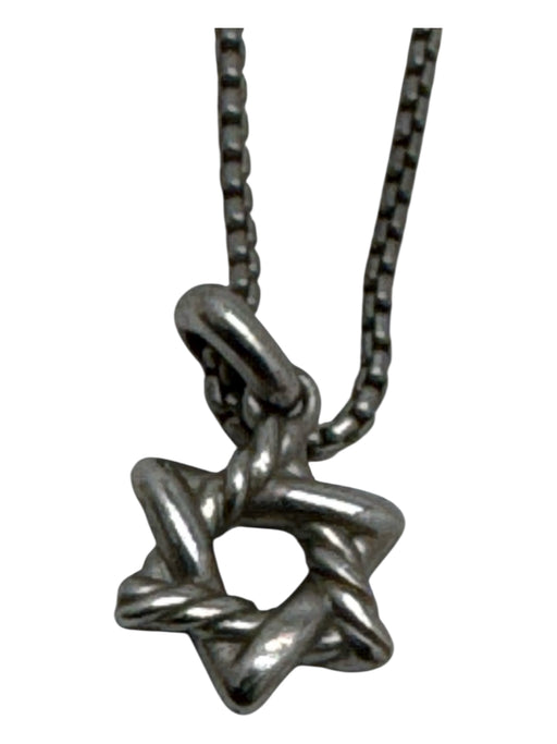 David Yurman Silver 925 Silver Snake Chain Lobster Clasp Star of David Necklace Silver