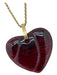 Baccarat Red & Gold Glass 925 Heart Twist Chain Pendant Necklace Red & Gold