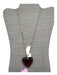 Baccarat Red & Gold Glass 925 Heart Twist Chain Pendant Necklace Red & Gold