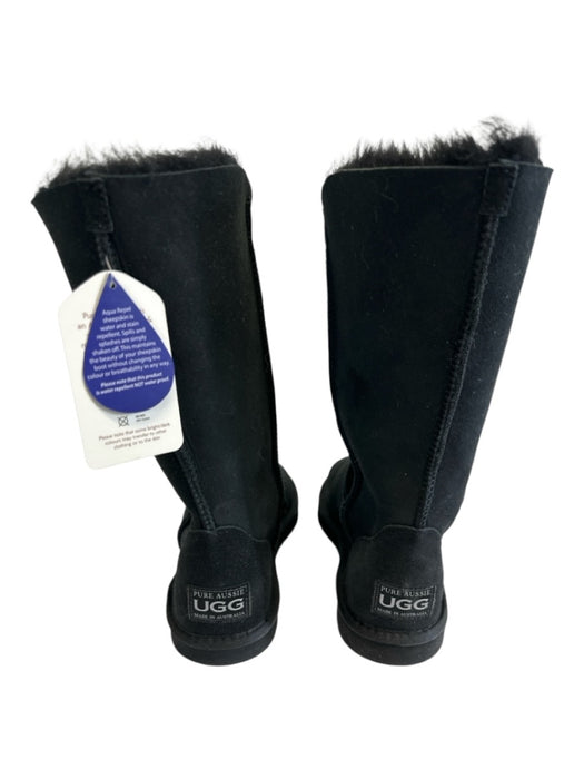 Ugg Australia Shoe Size 8 Black sheep skin Shearling Half Calf Buttons Boots Black / 8