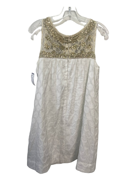 Maeve Size 0 Cream Cotton & Polyester Tank Beaded Hidden Pocket Dress Cream / 0