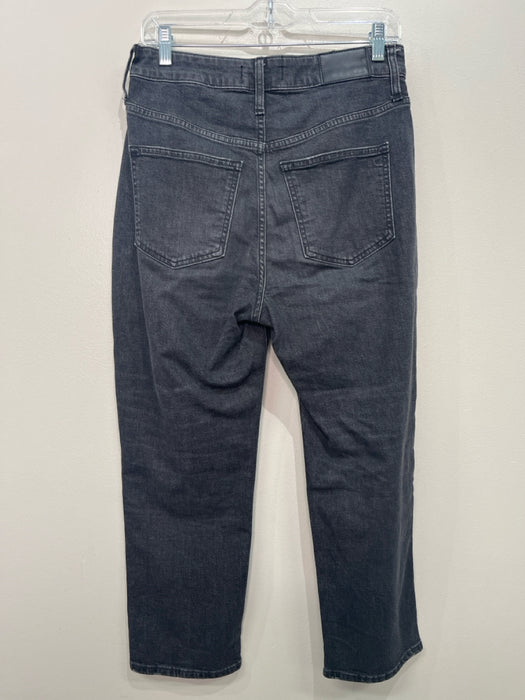Madewell Size 27P Black Cotton Denim High Rise Crop Jeans
