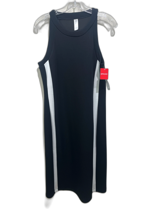 Spanx Size M Black & White Modal Blend Sleeveless Side Stripe Tank Dress Black & White / M