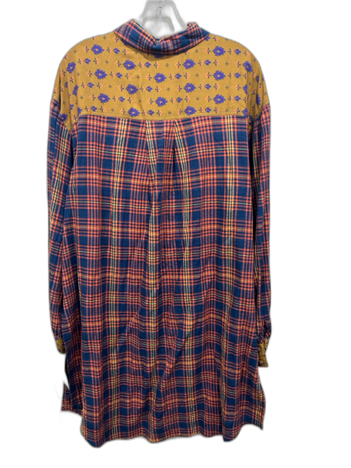 We The Free Size M Blue, Orange & Multi Viscose Blend Long Sleeve Bra Top Set Blue, Orange & Multi / M