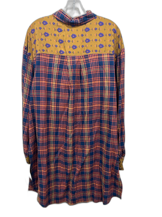 We The Free Size M Blue, Orange & Multi Viscose Blend Long Sleeve Bra Top Set Blue, Orange & Multi / M