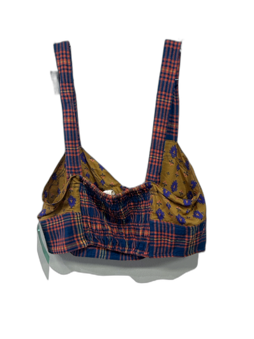 We The Free Size M Blue, Orange & Multi Viscose Blend Long Sleeve Bra Top Set Blue, Orange & Multi / M