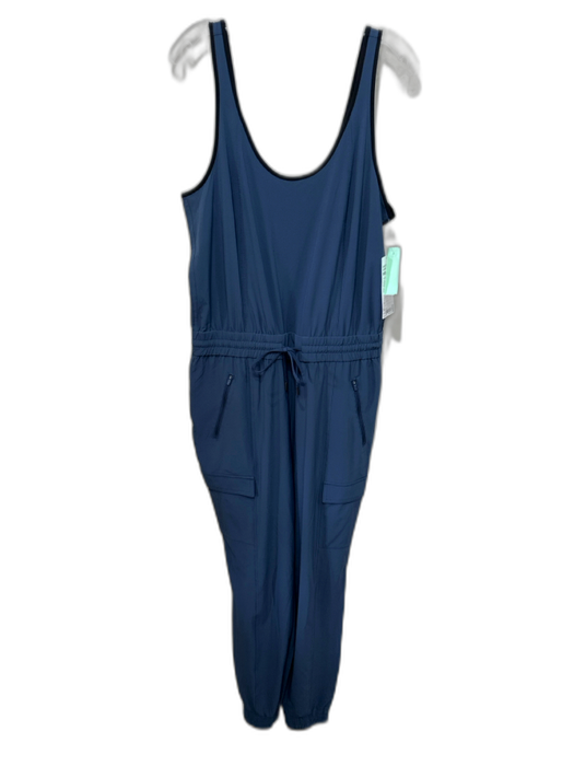 Athleta Size MT Slate Blue & Black Polyester Blend Sleeveless Jogger Jumpsuit Slate Blue & Black / MT