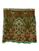By Anthropologie Size 12 Green & Multi Cotton Blend Embroidered Pattern Skirt Green & Multi / 12