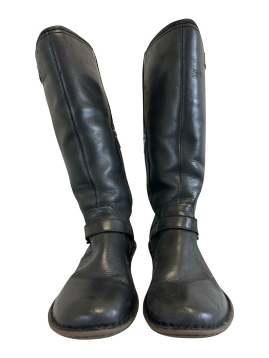 Ugg Shoe Size 9 Black & Brown Leather Sheepskin Rubber Sole Buckle Detail Boots Black & Brown / 9