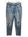 We The Free Size 30 Light Wash Cotton Denim High Rise Knee Holes Straight Jeans Light Wash / 30