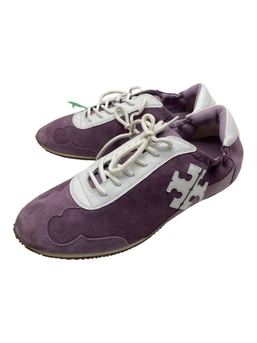 Tory Burch Shoe Size 11 Purple & White Suede Logo Trainer Sneakers Purple & White / 11