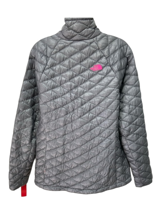 The North Face Size Medium gray & pink Nylon Zip Up Diamond Quilt Jacket gray & pink / Medium