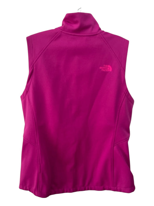 The North Face Size L Magenta Pink Polyester Drawstring Solid Zip Up Vest Magenta Pink / L