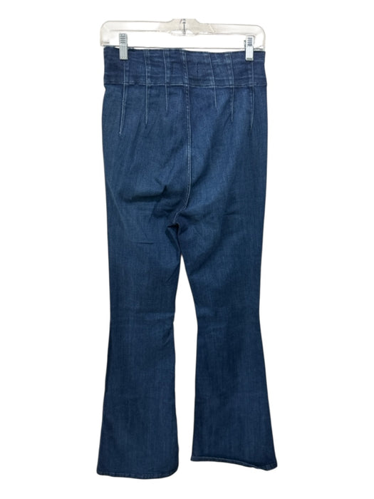 We The Free Size 29 Dark Wash Cotton Denim seam detail High Rise Flare Jeans Dark Wash / 29