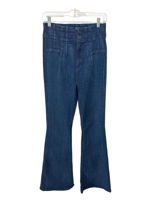 We The Free Size 29 Dark Wash Cotton Denim seam detail High Rise Flare Jeans Dark Wash / 29